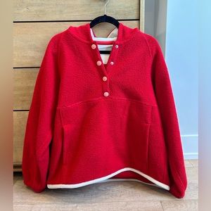 Outdoor Voices Mega Fleece Snap Up Hoodie - Women’s size Medium - Red